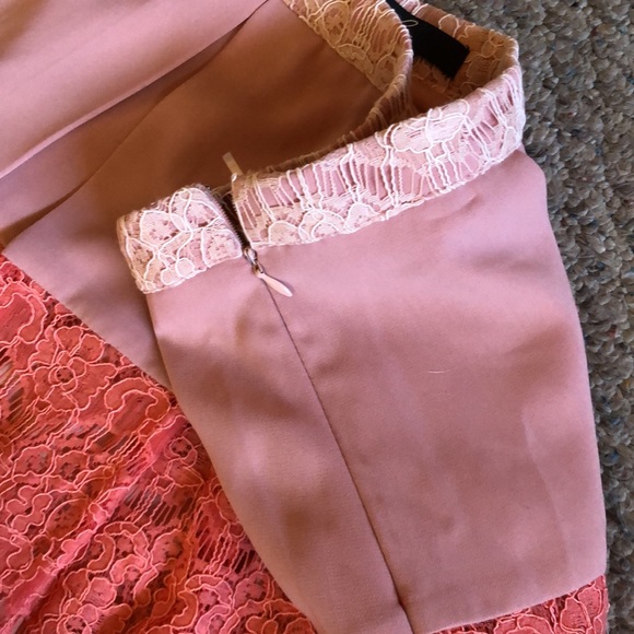 C. Luce - Tri colored,  flowy skirt with lace. Size L - Picture 4 of 6